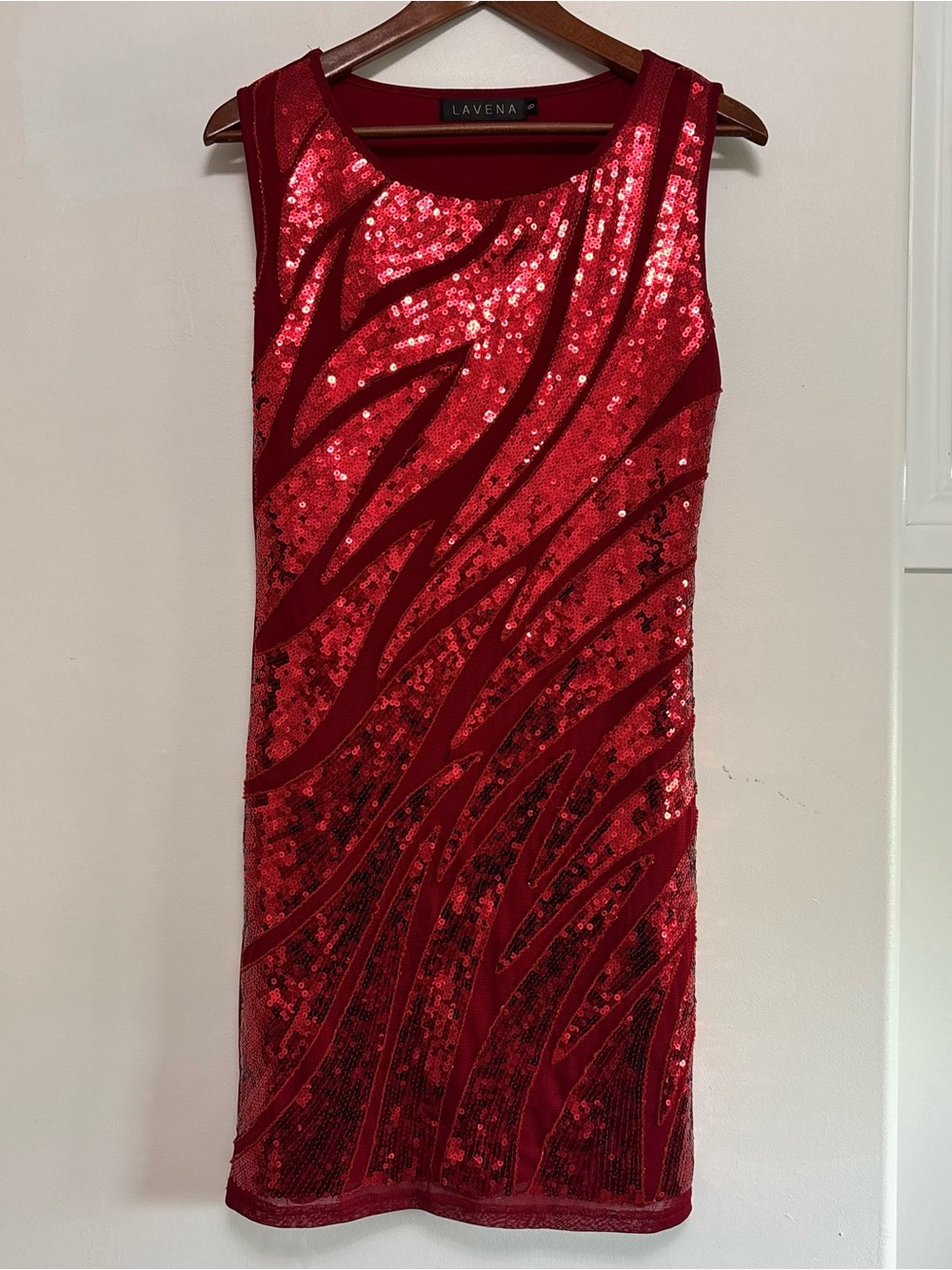 Lavena Red Sequin Sleeveless Cocktail Dress Size 8
